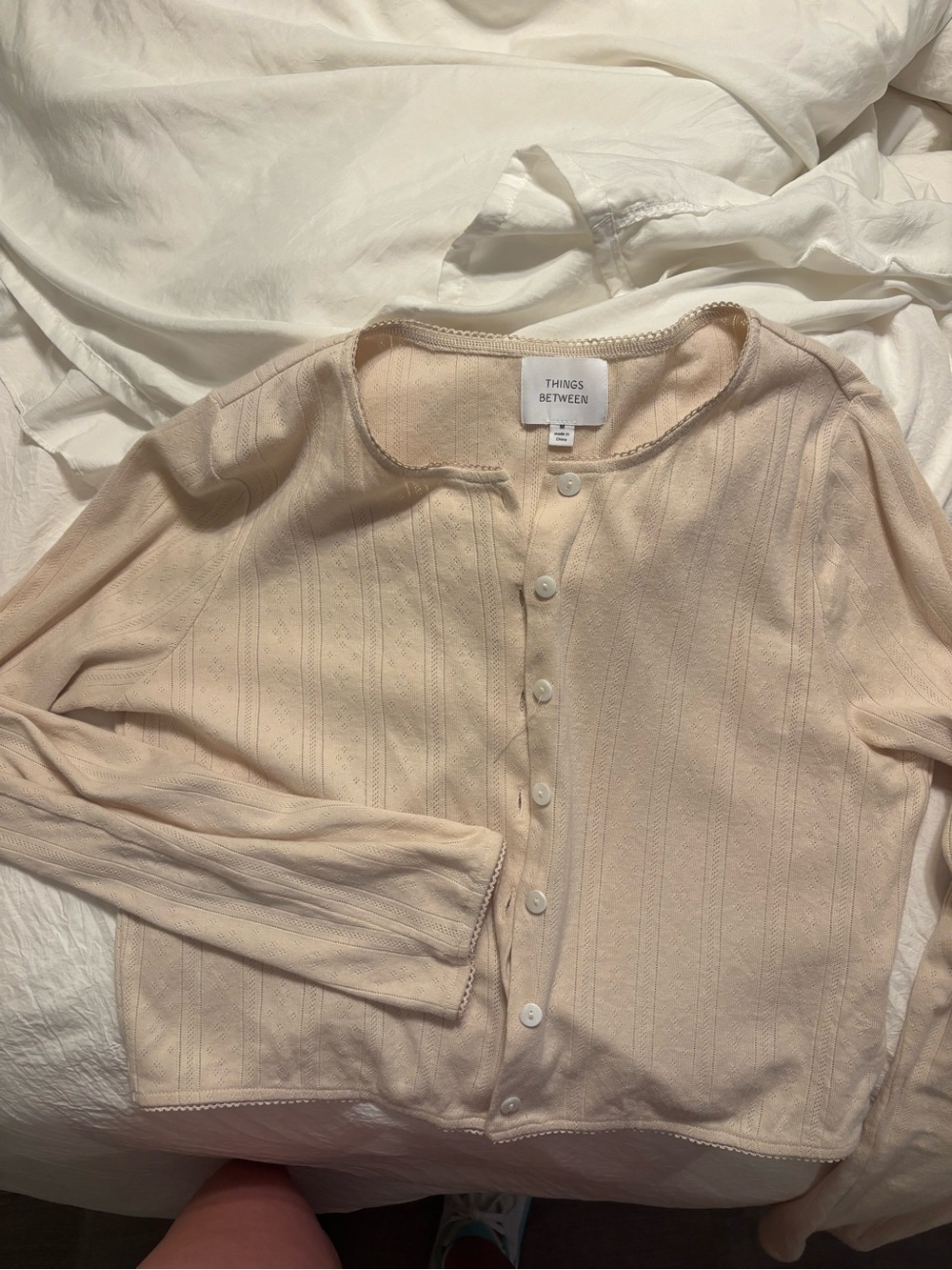 Things Between Pointelle Cardigan